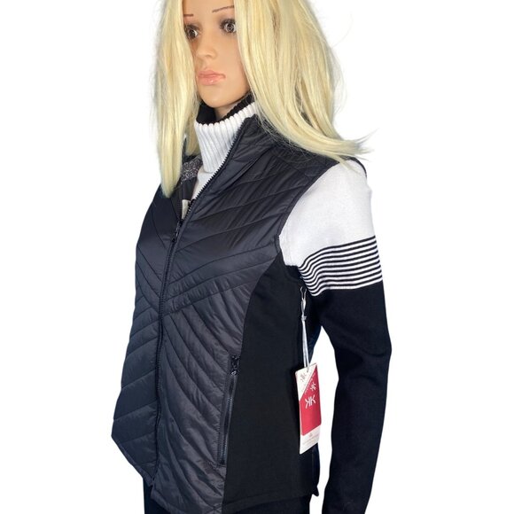 NWT Krimson Klover Sela Reversible Vest W's M Black Gray Ski Apres MSRP$149 - Picture 4 of 13